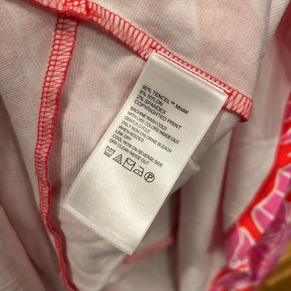 Tommy Bahama Darcy Peninsula Palms Dress XS Pink Red Tropical Sleeveless - Picture 7 of 13